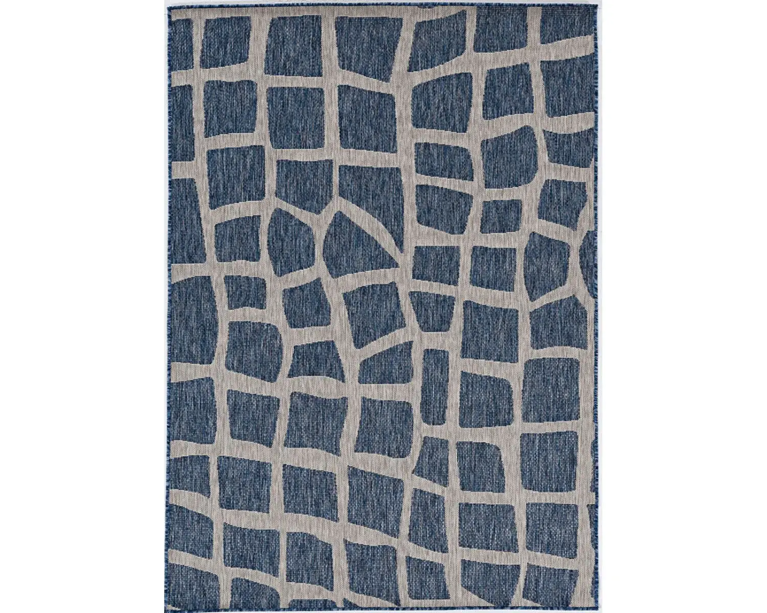 3' X 5' Blue and Gray Abstract Indoor Outdoor Area Rug - Image 4