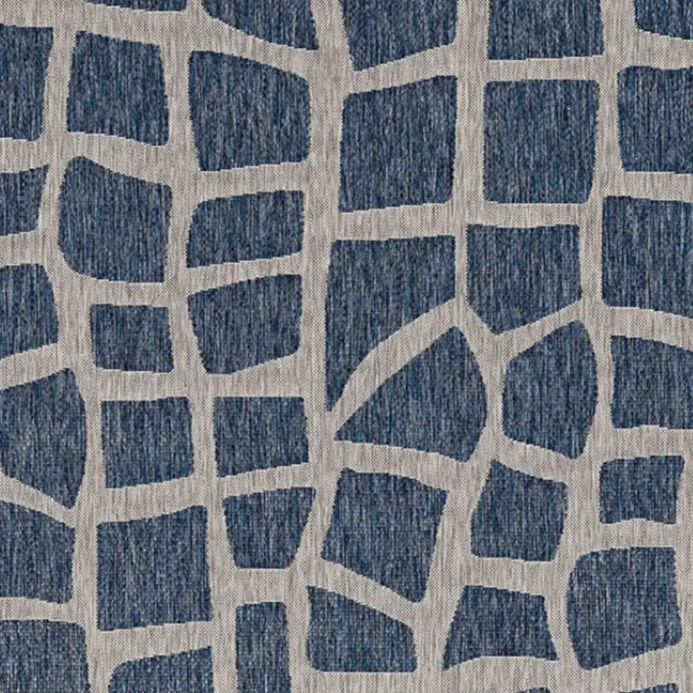 3' X 5' Blue and Gray Abstract Indoor Outdoor Area Rug - Image 6