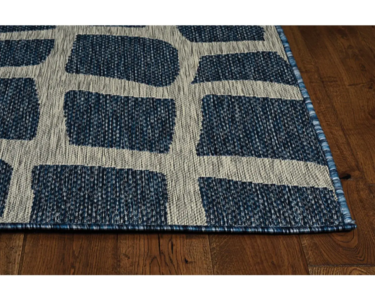 3' X 5' Blue and Gray Abstract Indoor Outdoor Area Rug - Image 8