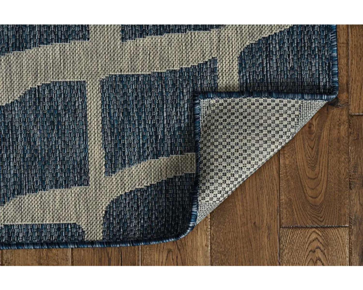 3' X 5' Blue and Gray Abstract Indoor Outdoor Area Rug - Image 9