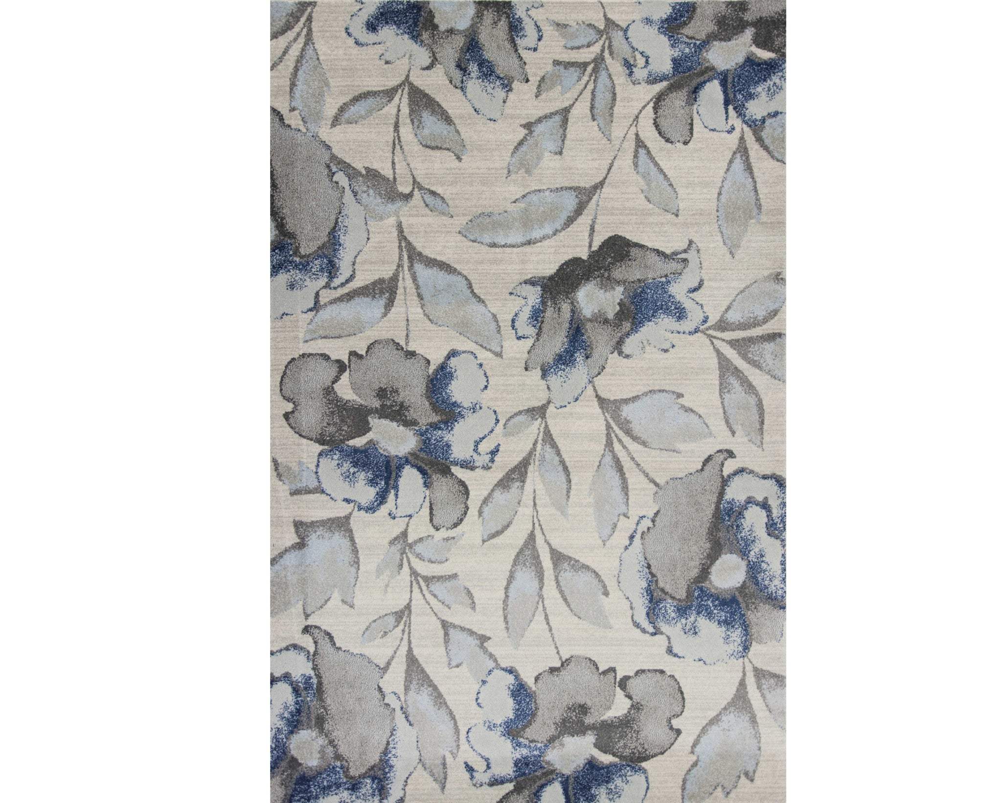 3' X 5' Blue and Gray Floral Vines Area Rug - Image 2