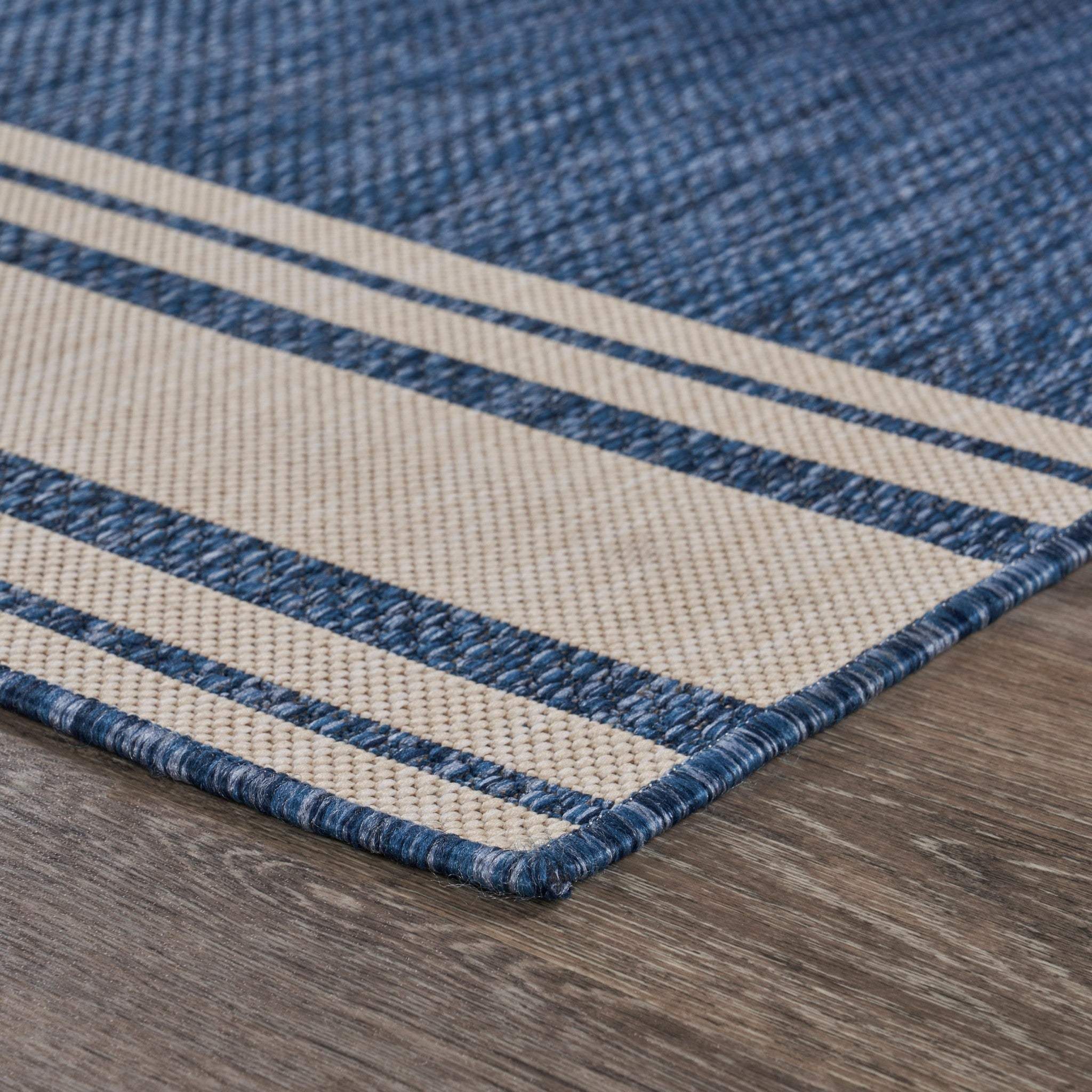 3' X 5' Blue And Gray Indoor Outdoor Area Rug - Image 3