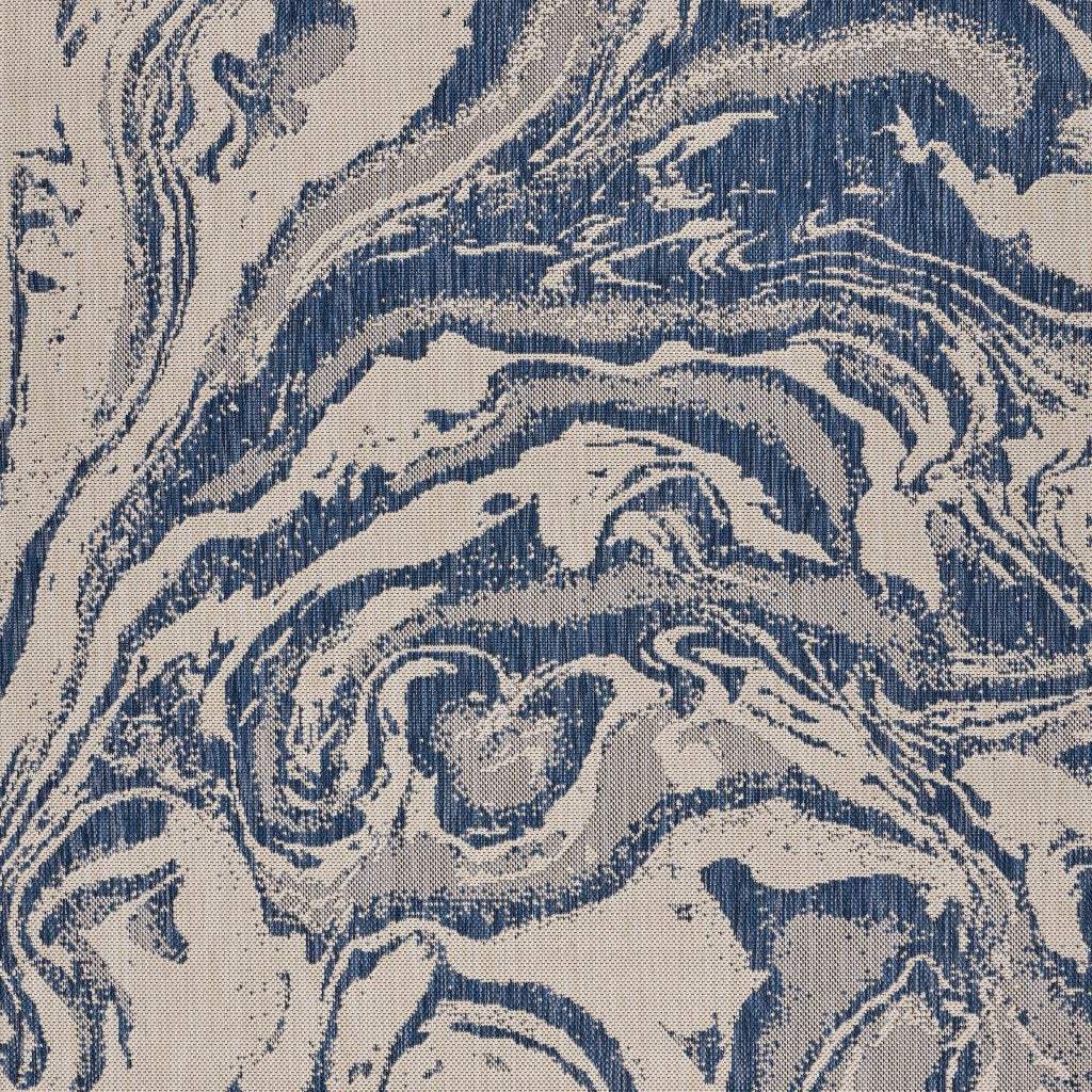 3' X 5' Blue And Gray Indoor Outdoor Area Rug - Image 2