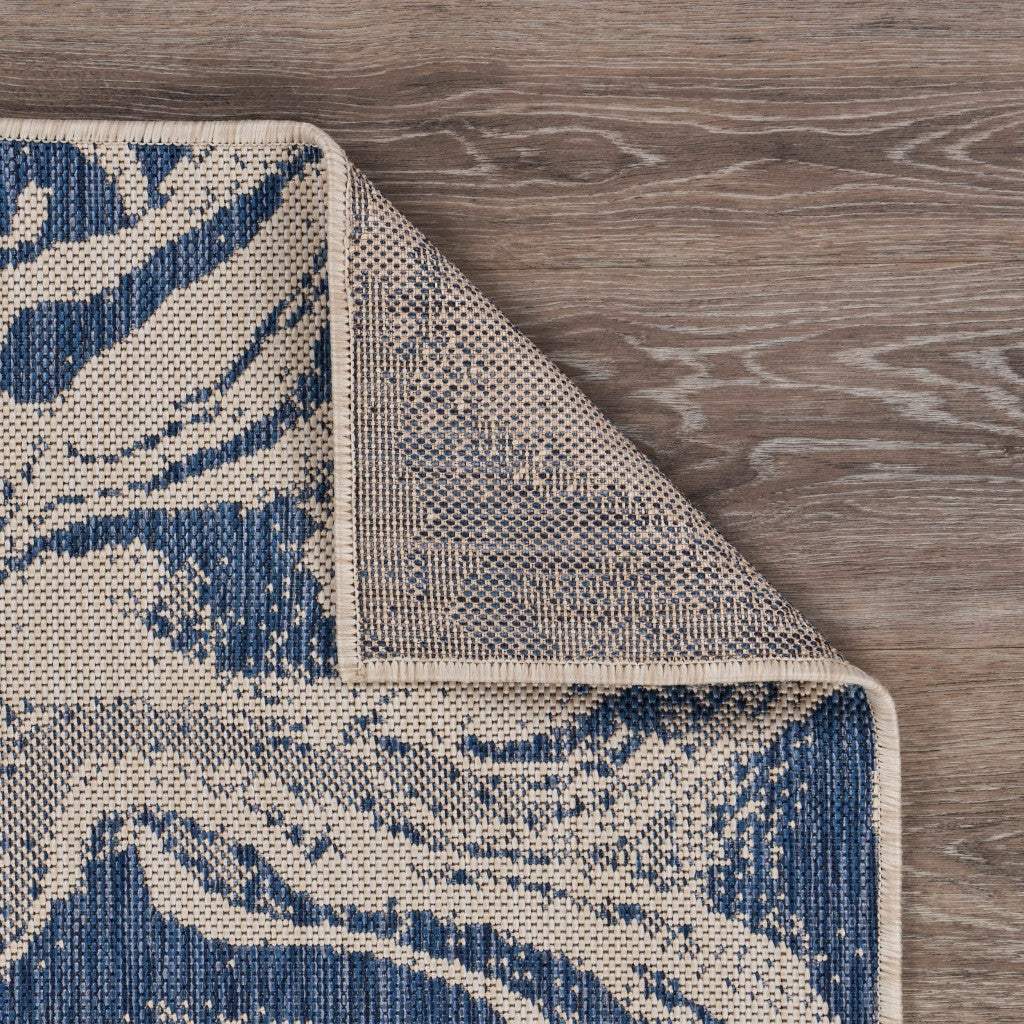 3' X 5' Blue And Gray Indoor Outdoor Area Rug - Image 4