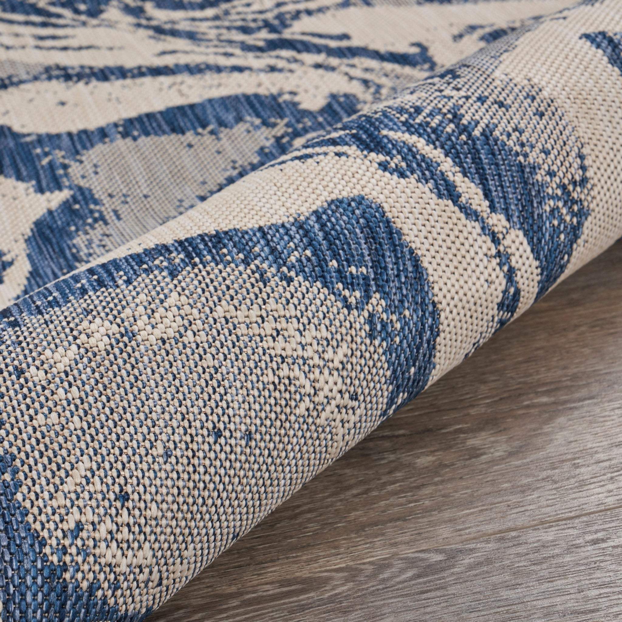 3' X 5' Blue And Gray Indoor Outdoor Area Rug - Image 5