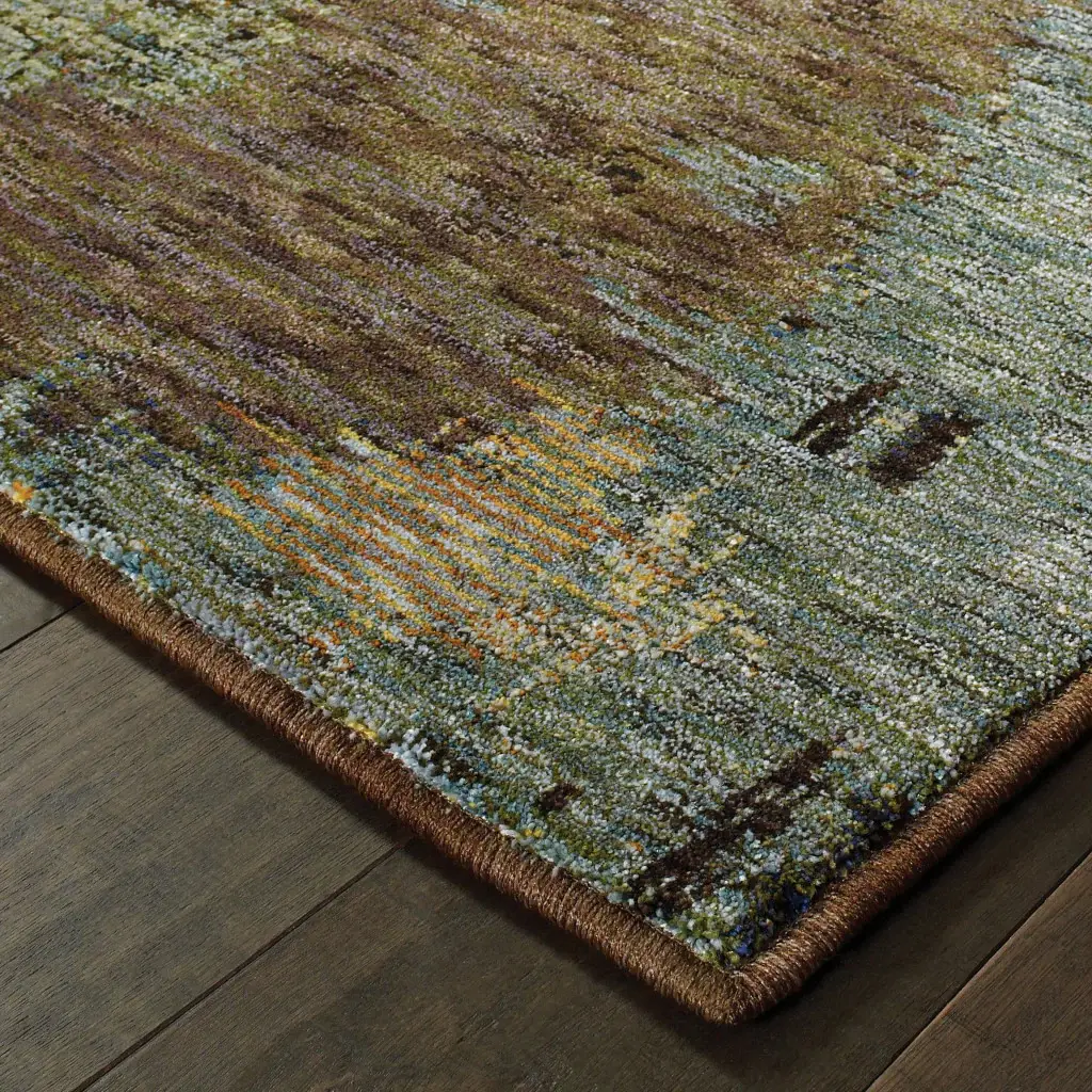 3' X 5' Blue and Ivory Abstract Power Loom Area Rug - Image 4