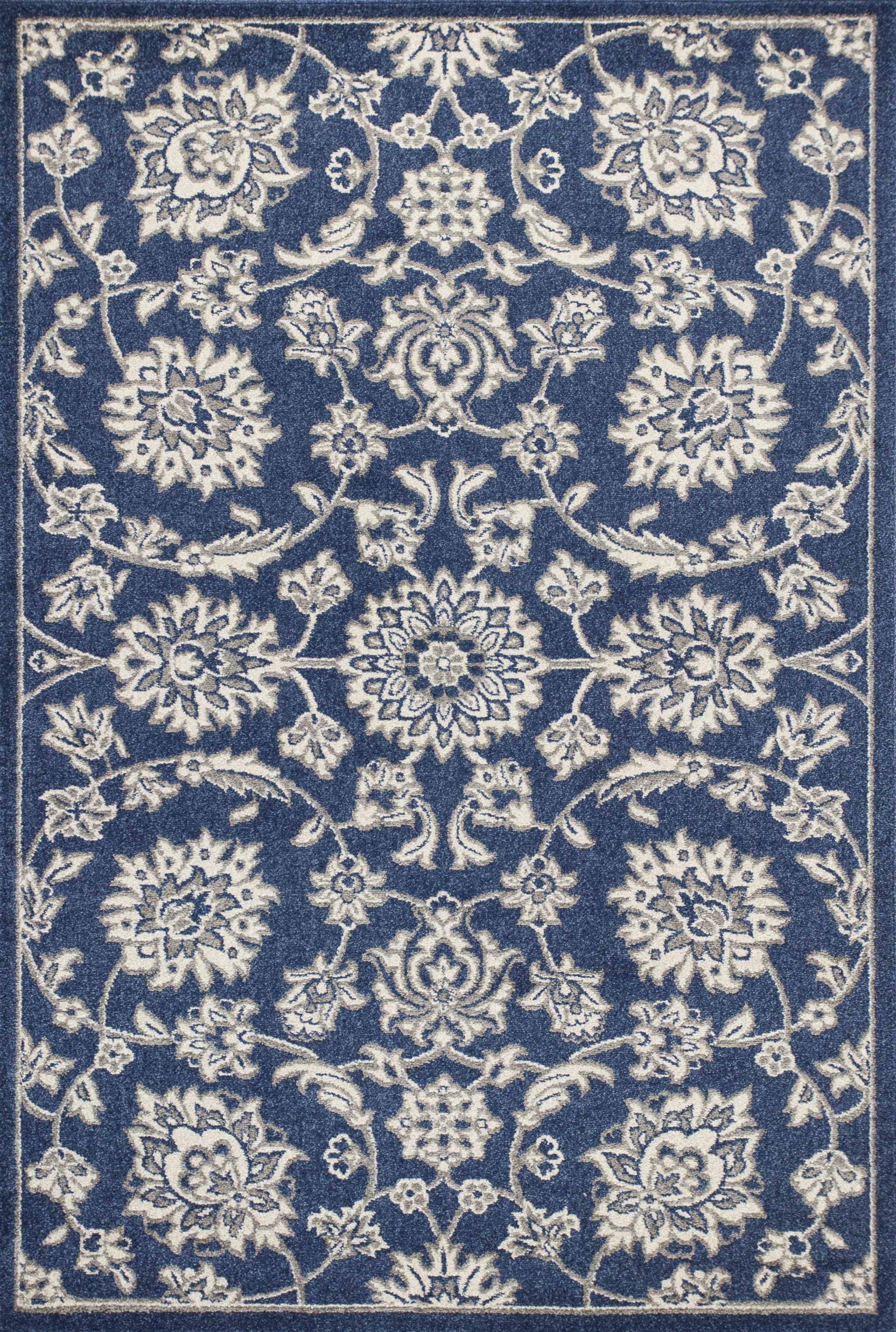 3' X 5' Blue and Ivory Area Rug - Image 2