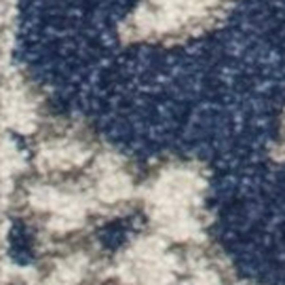 3' X 5' Blue and Ivory Area Rug - Image 4