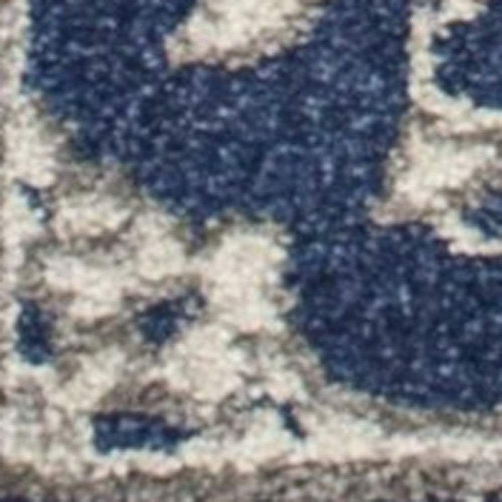3' X 5' Blue and Ivory Area Rug - Image 5