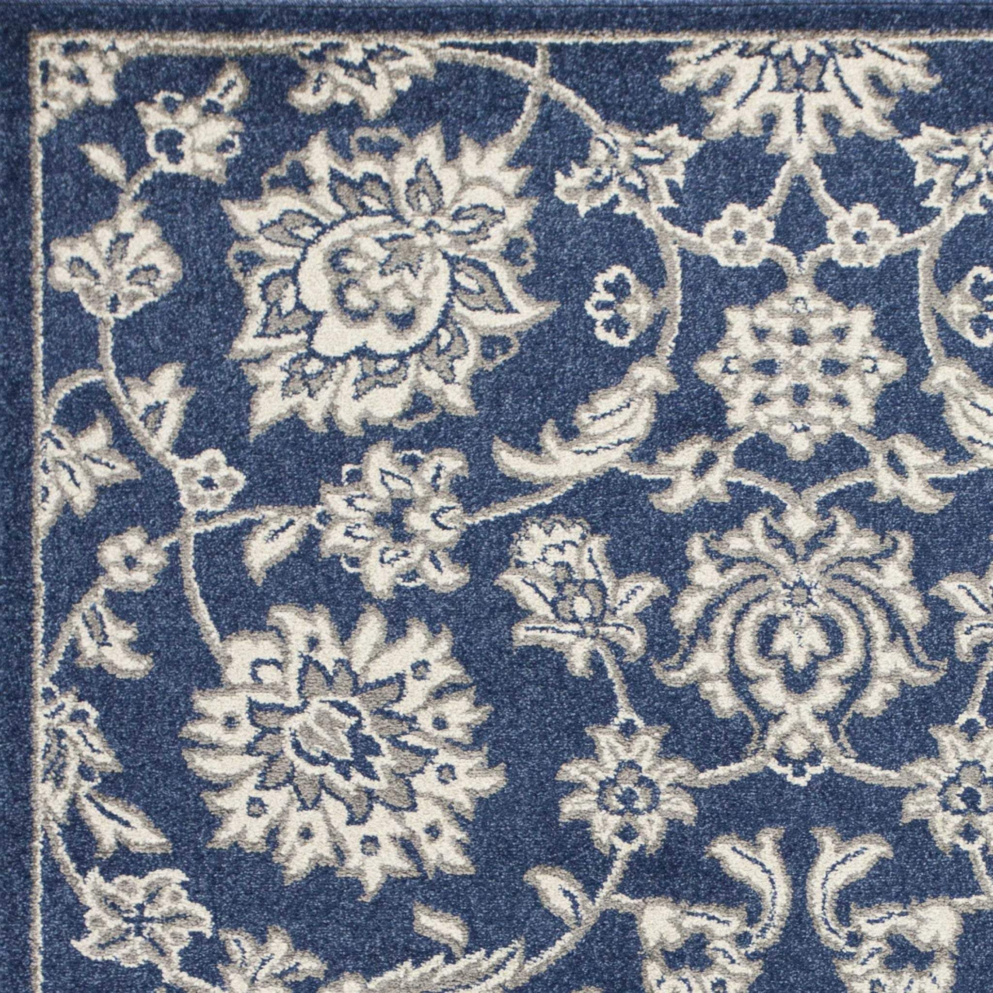 3' X 5' Blue and Ivory Area Rug - Image 8