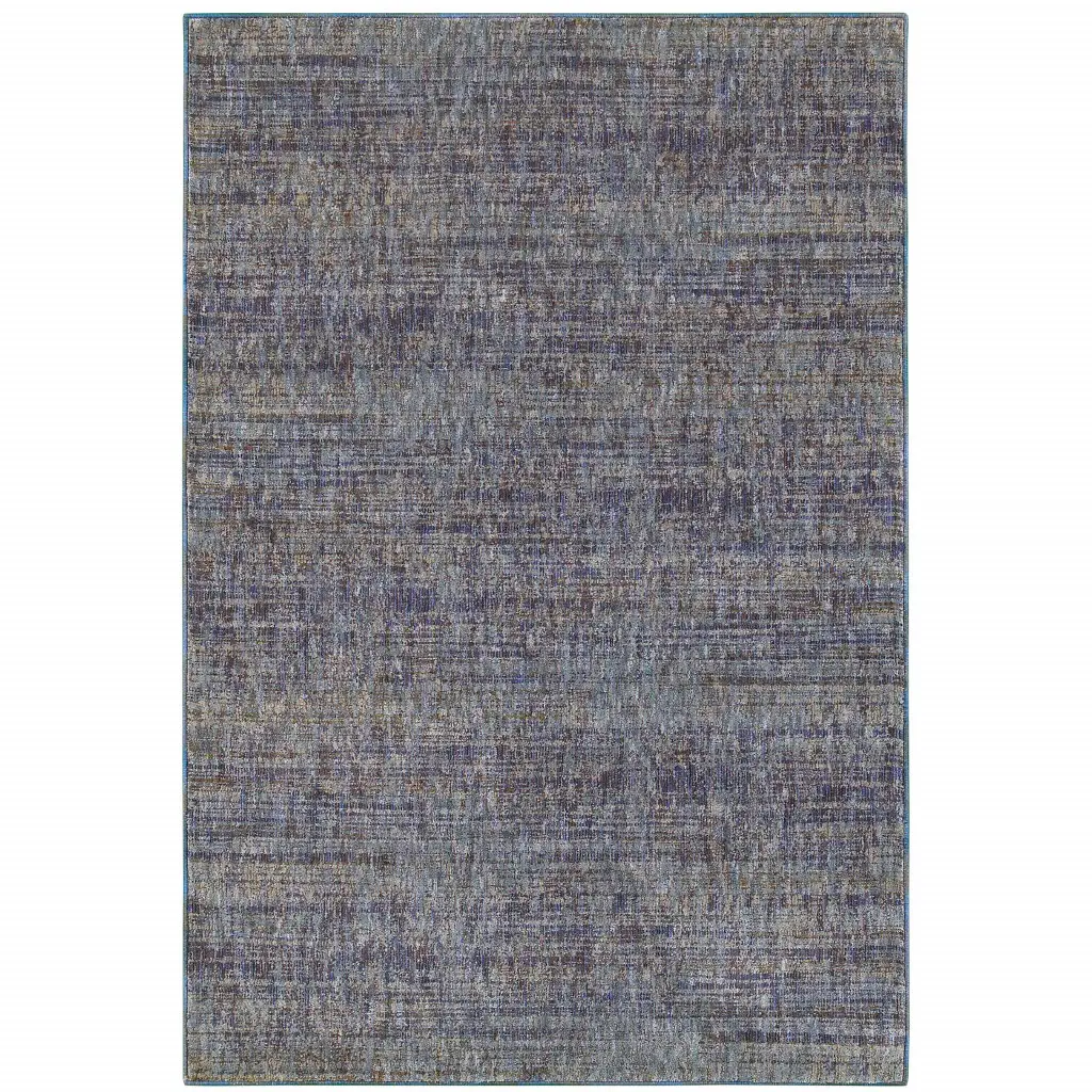 3' X 5' Blue and Ivory Power Loom Area Rug - Image 2