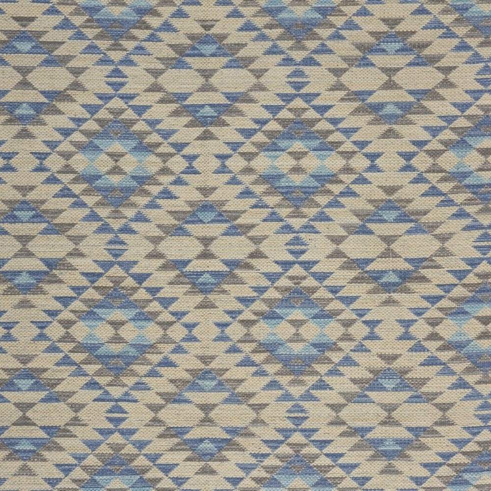 3' x 5' Blue Decorative Lattice Area Rug - Image 2