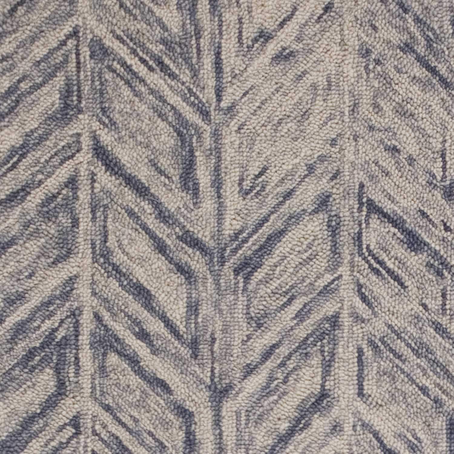 3' X 5' Blue Hand Tufted Herringbone Indoor Area Rug - Image 3
