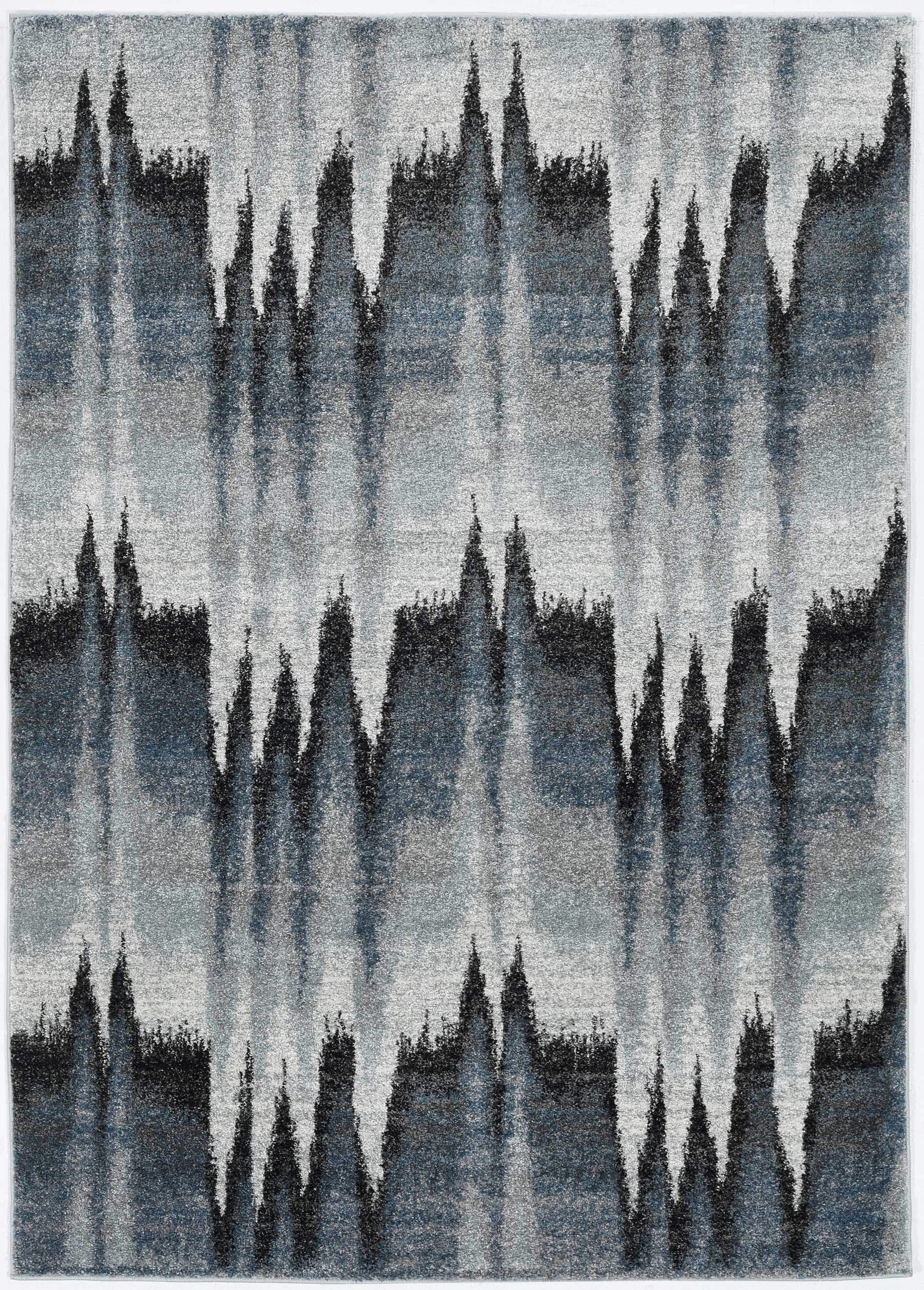 3' X 5' Blue Ivory Machine Woven Abstract Pulse Area Rug - Image 2