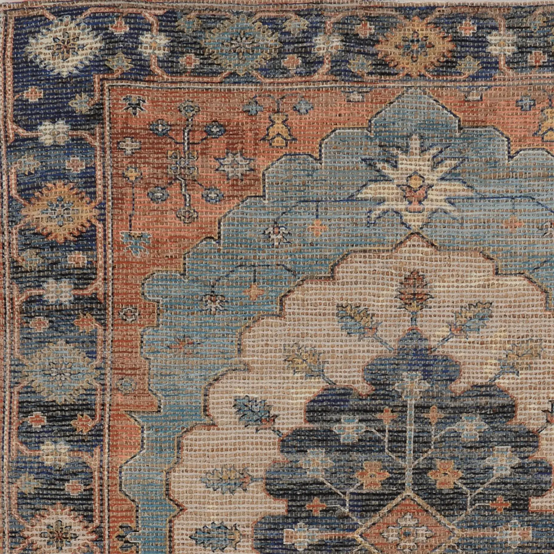 3' X 5' Blue Medallion Hand Woven Area Rug - Image 4