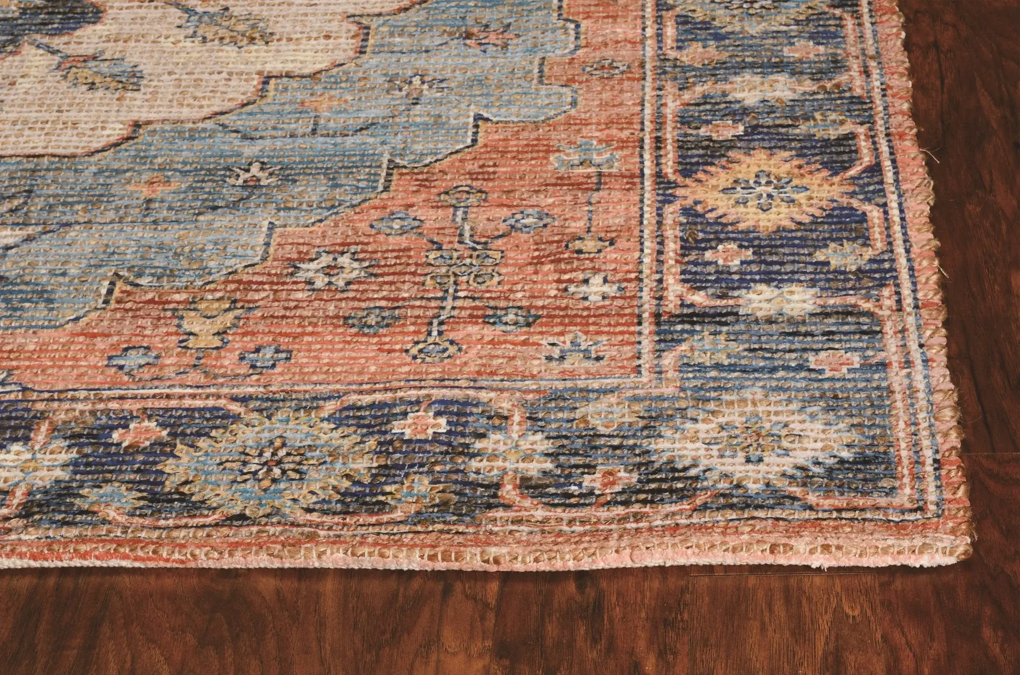 3' X 5' Blue Medallion Hand Woven Area Rug - Image 5