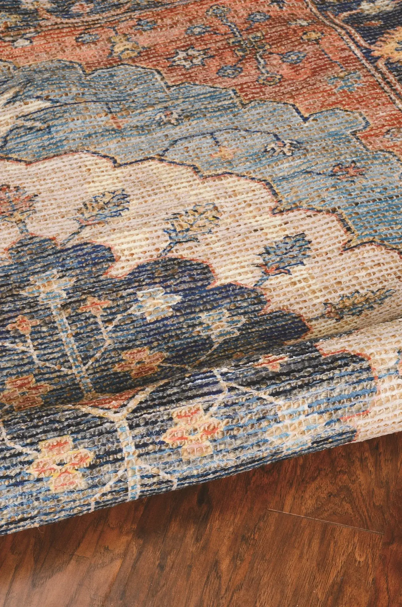 3' X 5' Blue Medallion Hand Woven Area Rug - Image 6