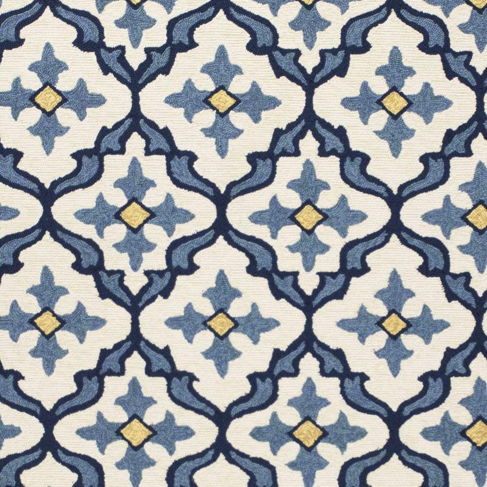 3' X 5' Blue Moroccan Handmade Indoor Outdoor Area Rug - Image 4