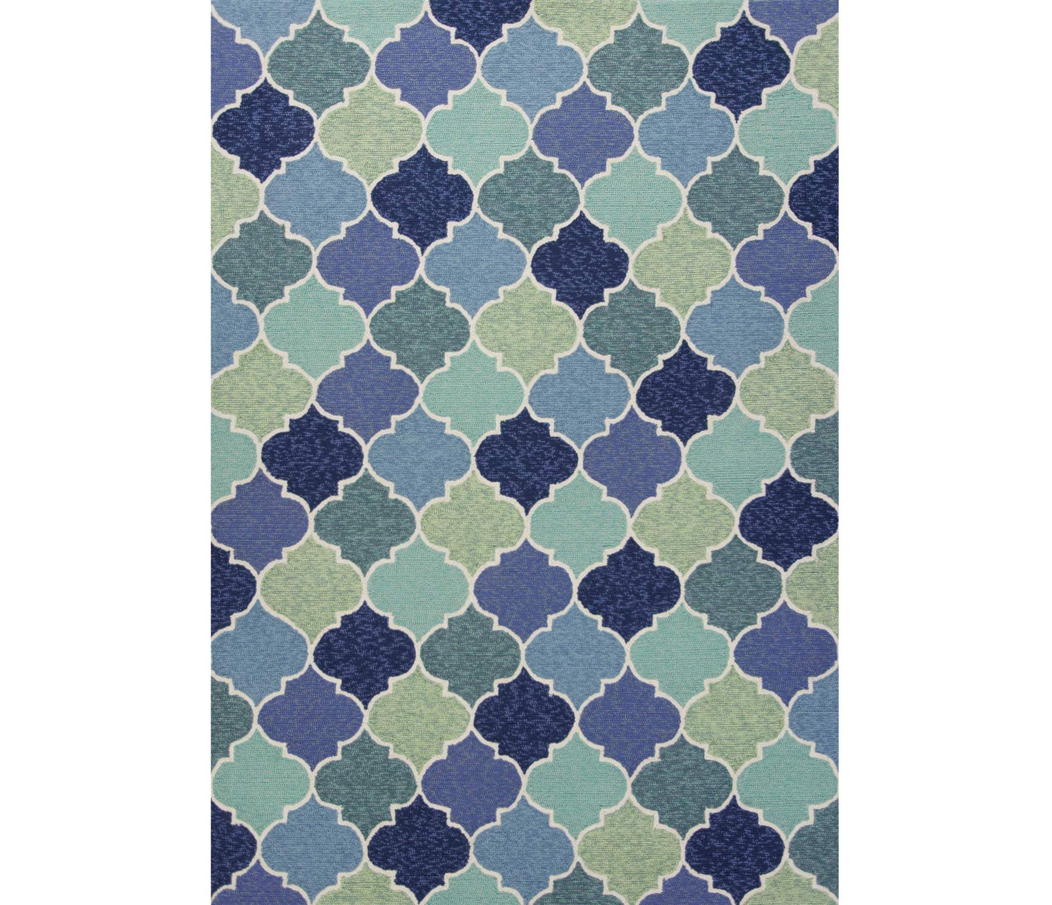 3' X 5' Blue Trellis Hand Tufted Area Rug - Image 2