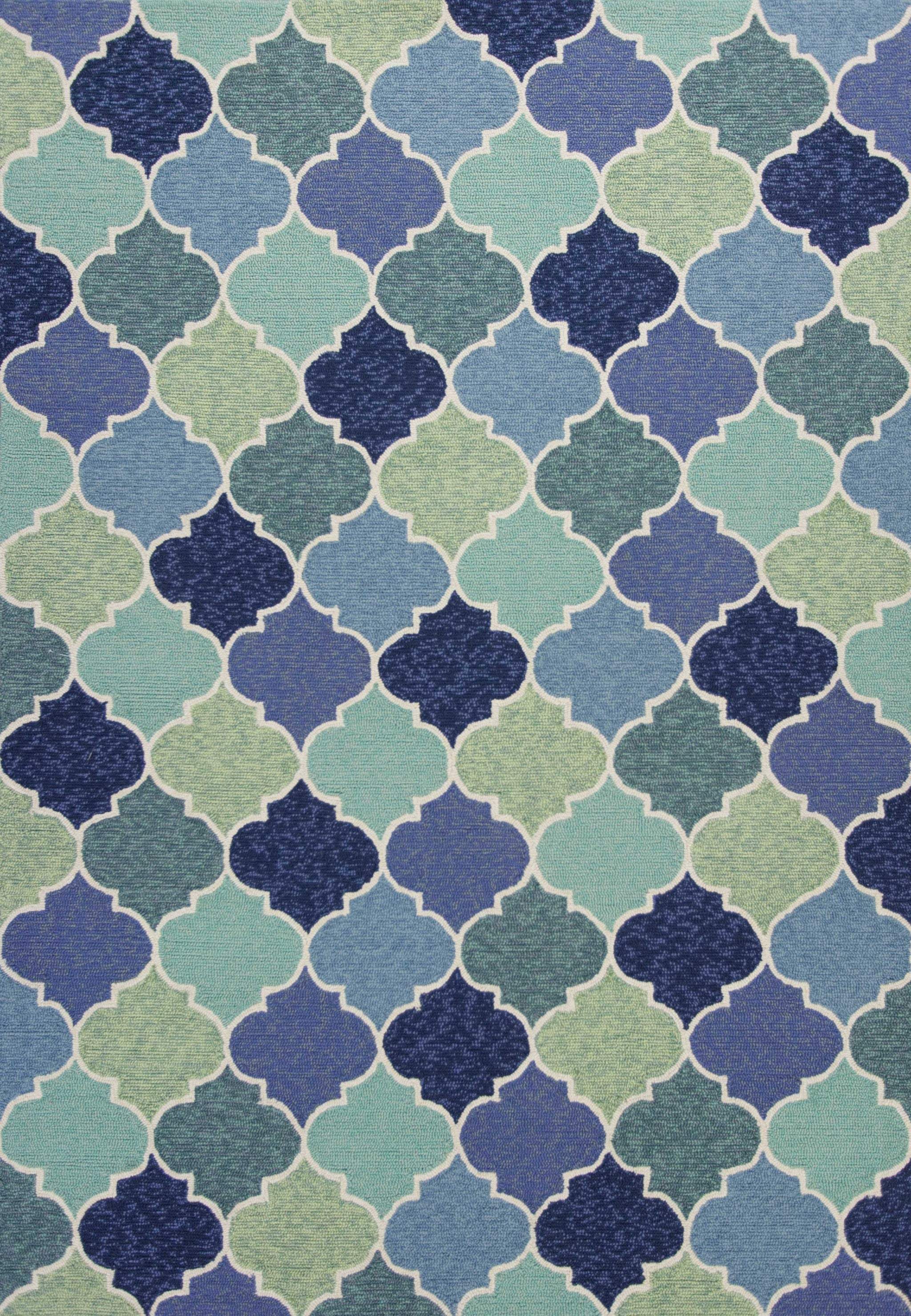 3' X 5' Blue Trellis Hand Tufted Area Rug - Image 4
