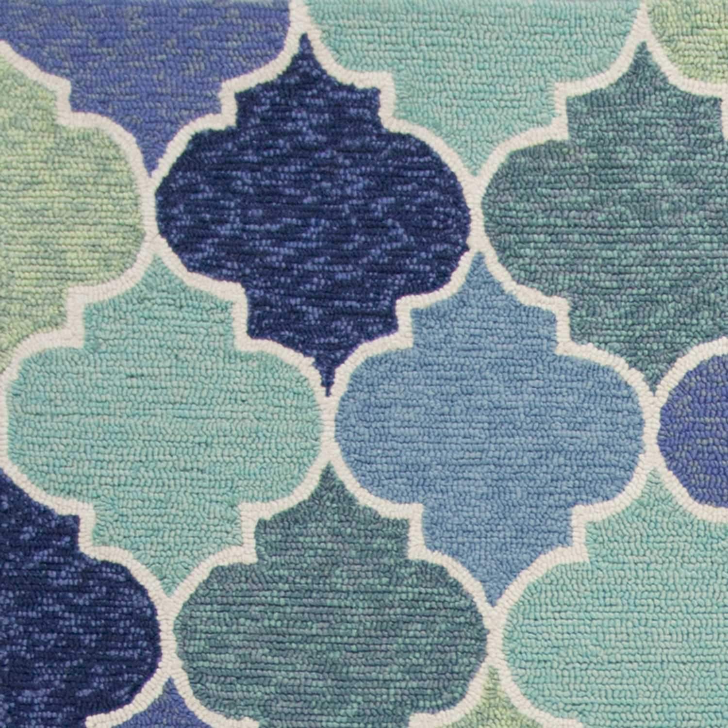 3' X 5' Blue Trellis Hand Tufted Area Rug - Image 5