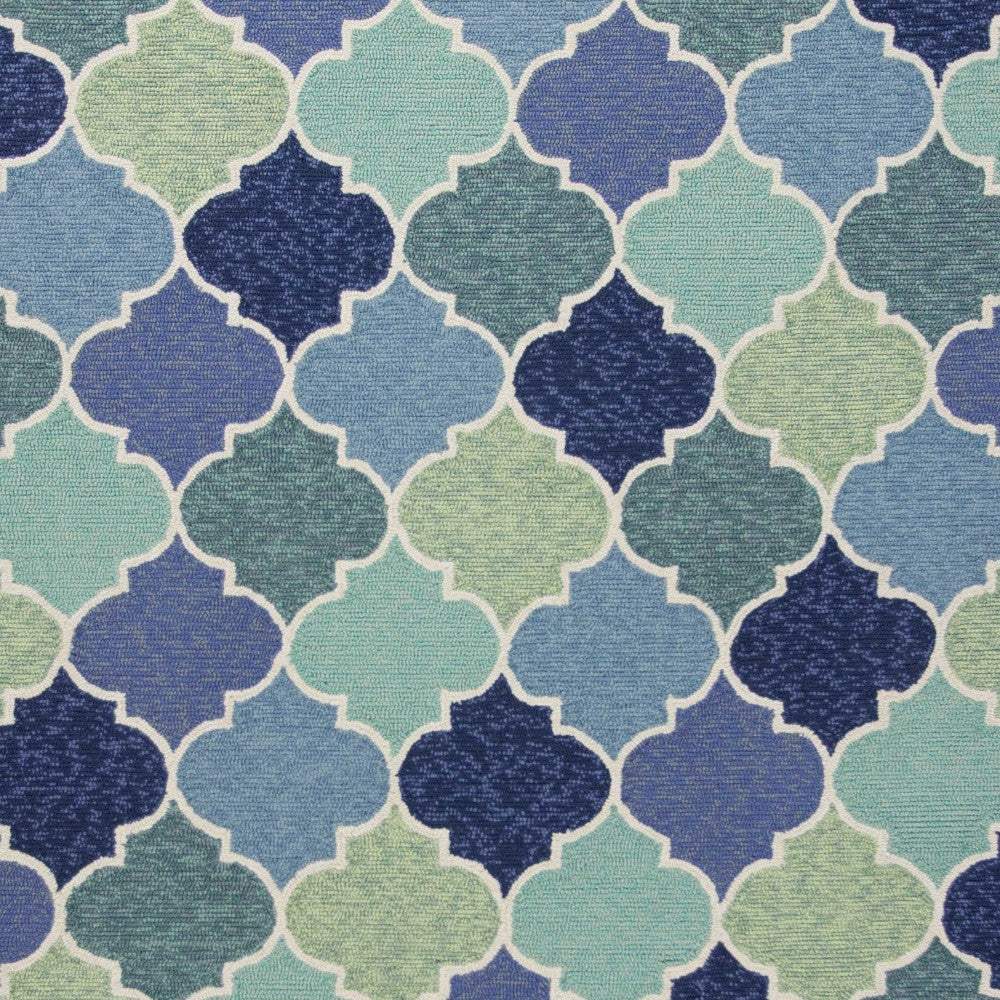 3' X 5' Blue Trellis Hand Tufted Area Rug - Image 6