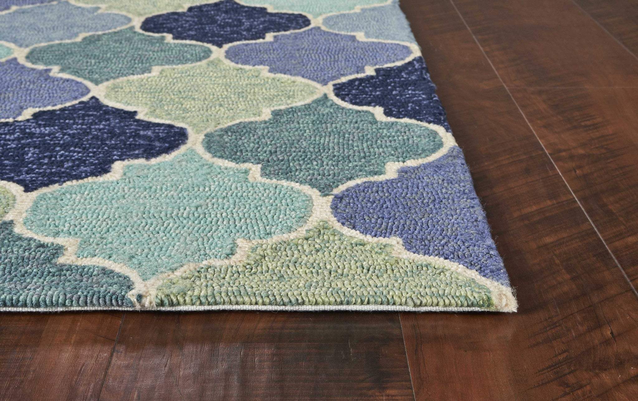3' X 5' Blue Trellis Hand Tufted Area Rug - Image 7