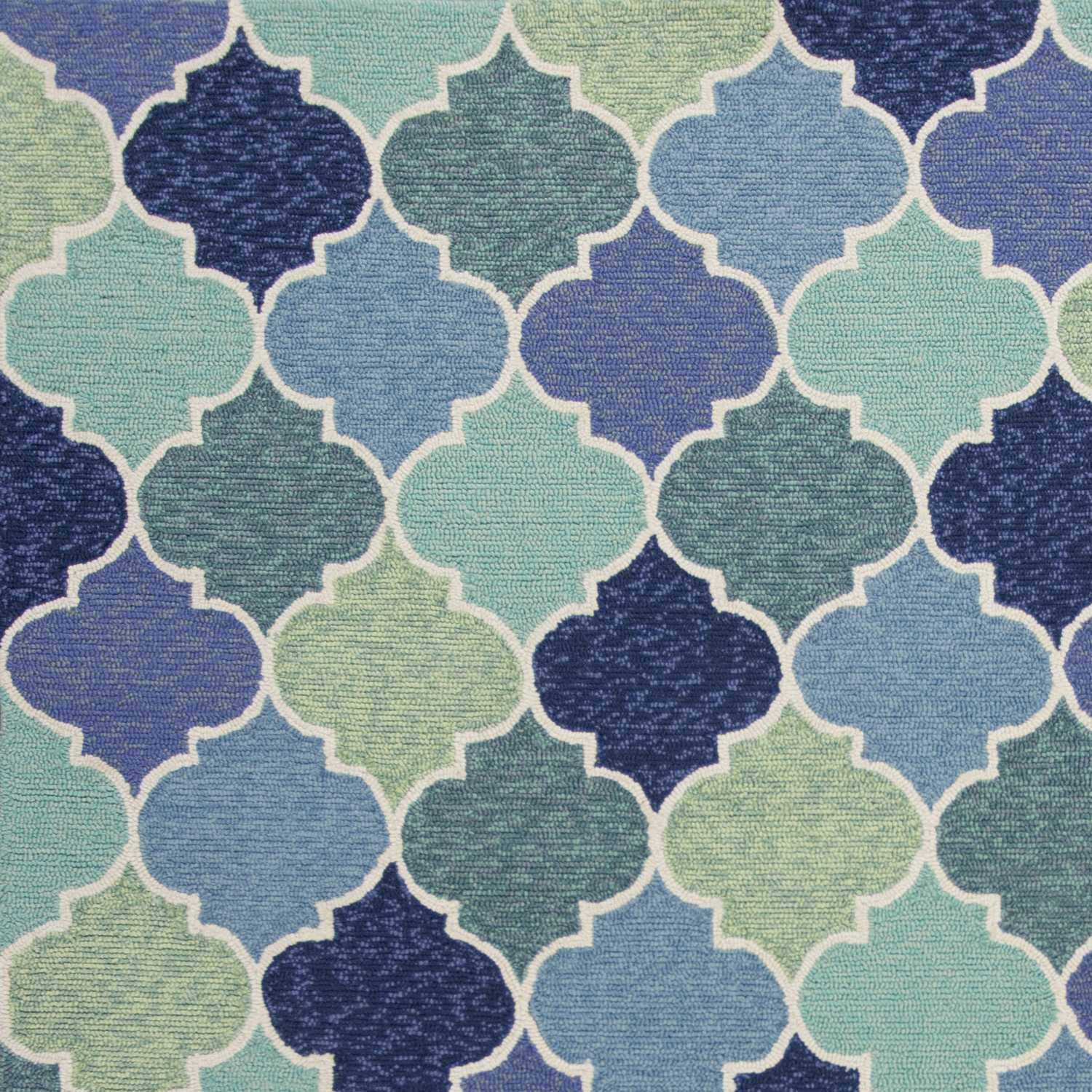 3' X 5' Blue Trellis Hand Tufted Area Rug - Image 9