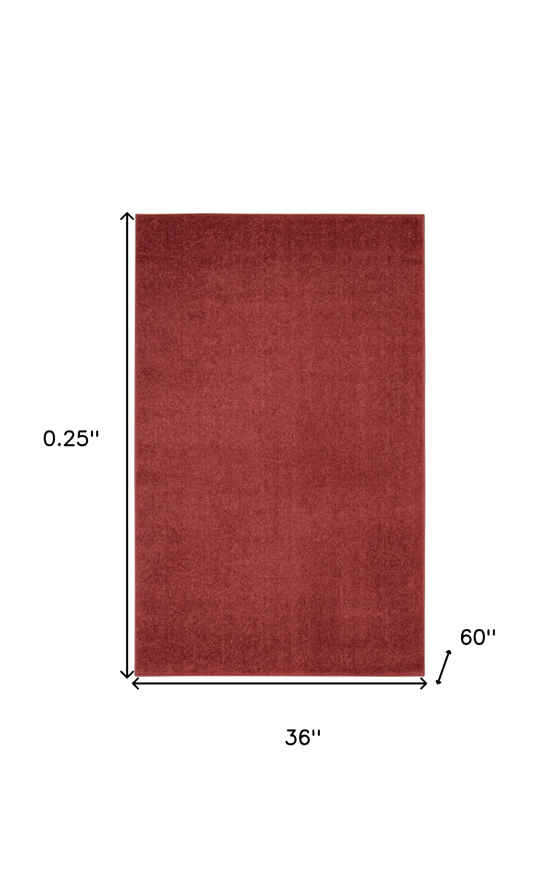 3' X 5' Brick Red Non Skid Indoor Outdoor Area Rug - Image 9