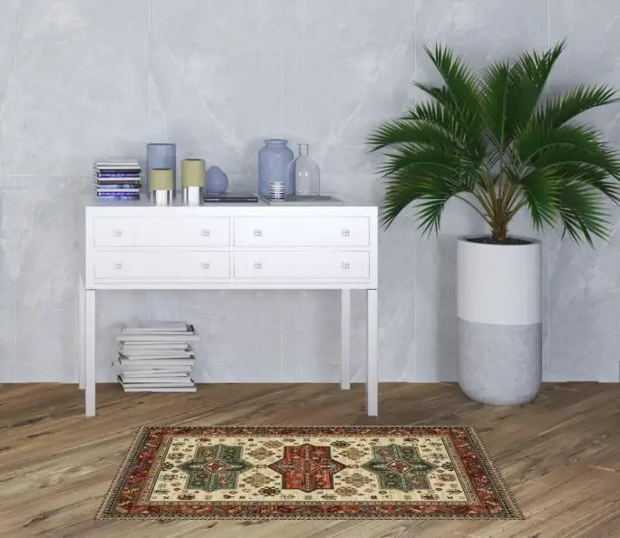 3' X 5' Brick Red Orange Rust Beige Gold Pale Blue Olive Navy And Black Oriental Power Loom Stain Resistant Area Rug With Fringe - Image 2