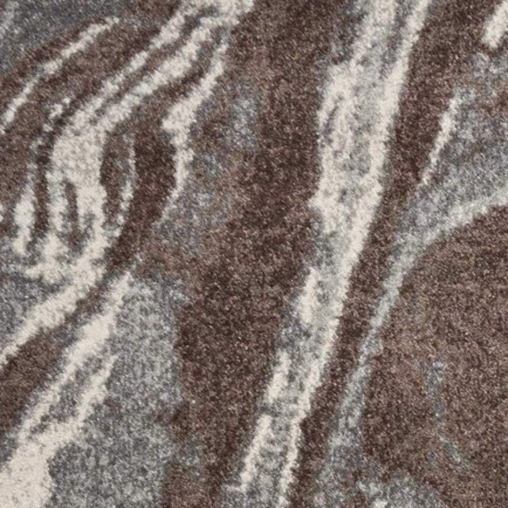 3' X 5' Brown Abstract Area Rug - Image 4