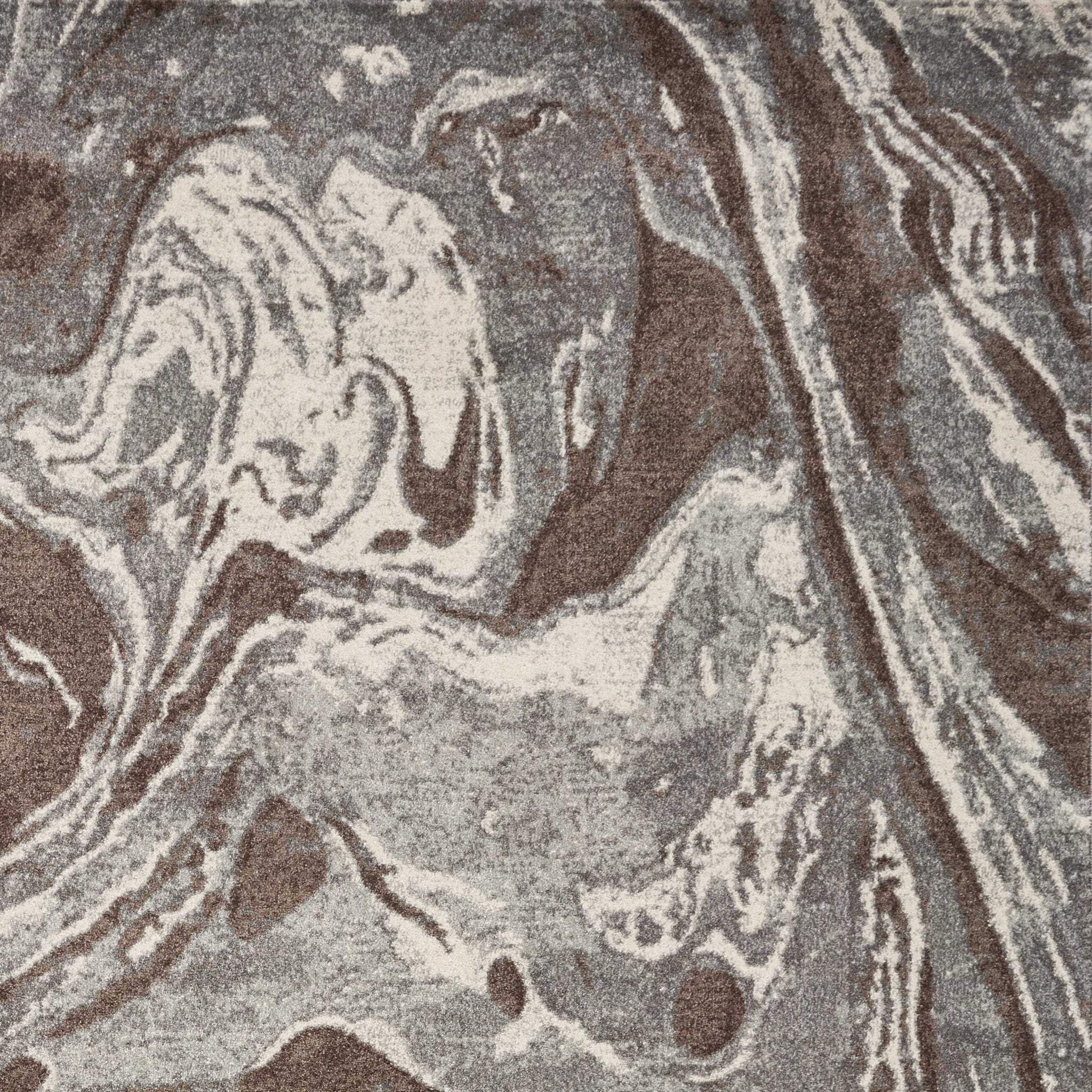 3' X 5' Brown Abstract Area Rug - Image 8