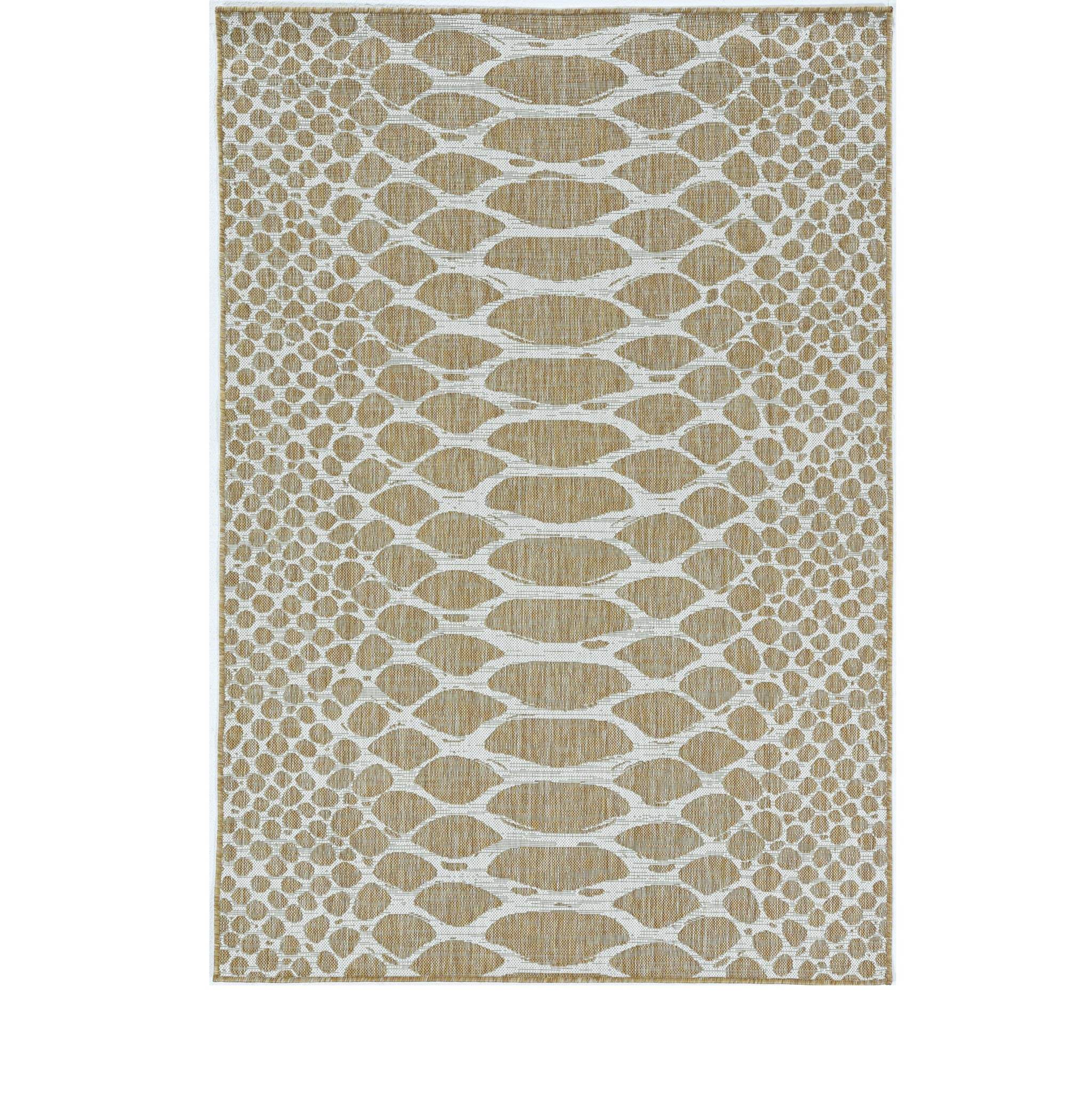 3' X 5' Brown and Ivory Abstract Indoor Outdoor Area Rug - Image 2