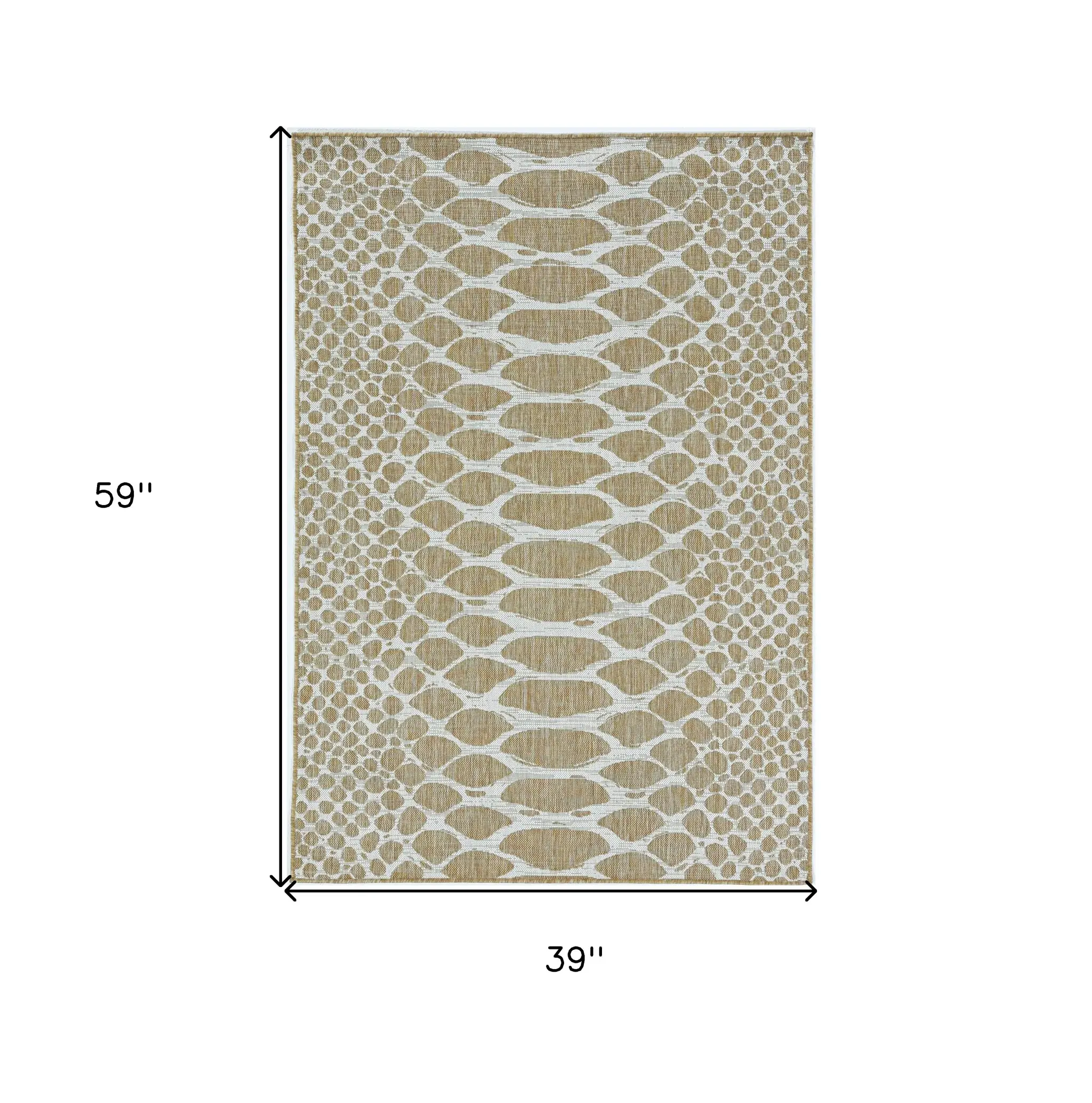 3' X 5' Brown and Ivory Abstract Indoor Outdoor Area Rug - Image 3
