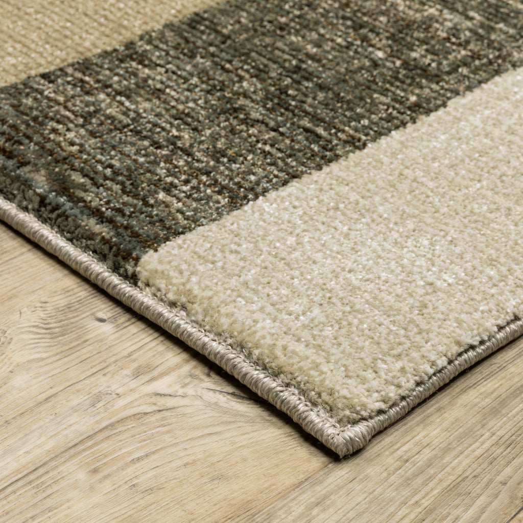 3' X 5' Brown and Ivory Geometric Power Loom Area Rug - Image 4