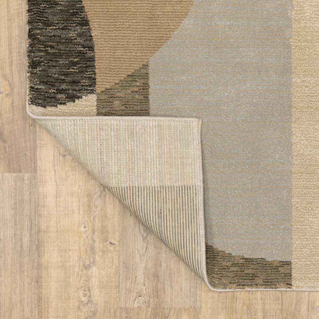 3' X 5' Brown and Ivory Geometric Power Loom Area Rug - Image 7