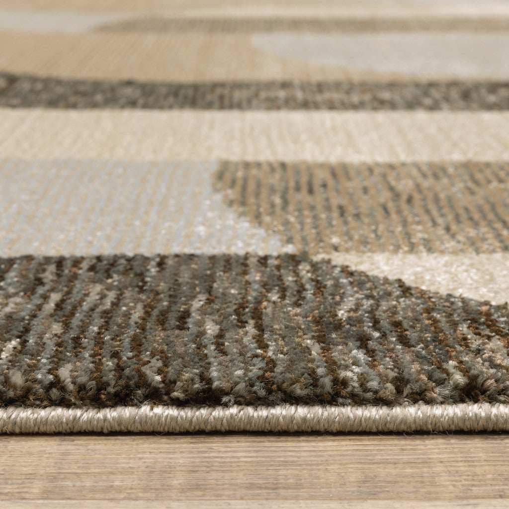3' X 5' Brown and Ivory Geometric Power Loom Area Rug - Image 9