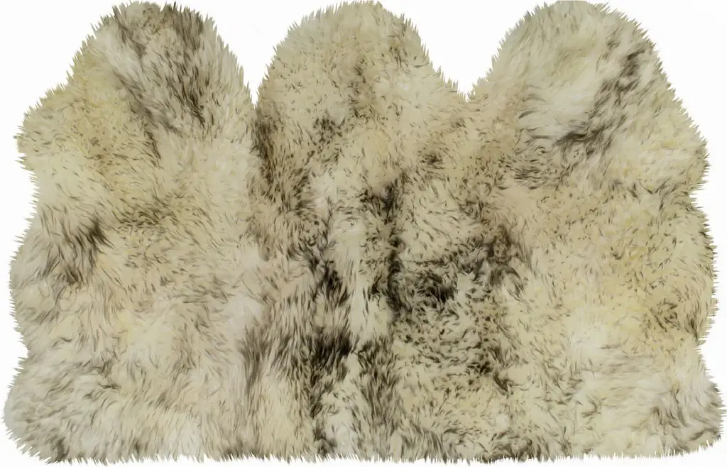 3' X 5' Brown Ombre Natural Sheepskin Area Rug - Image 2
