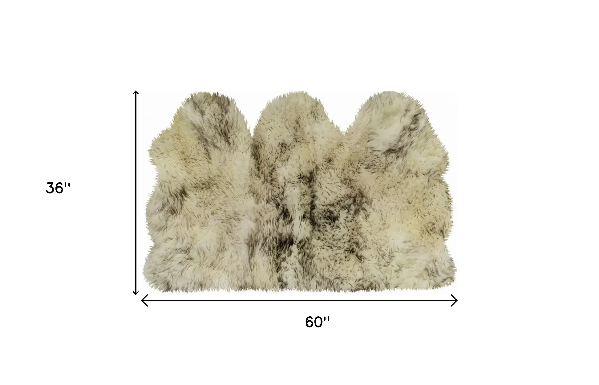 3' X 5' Brown Ombre Natural Sheepskin Area Rug - Image 3