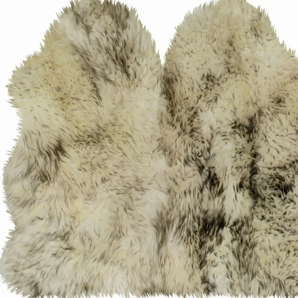 3' X 5' Brown Ombre Natural Sheepskin Area Rug - Image 5
