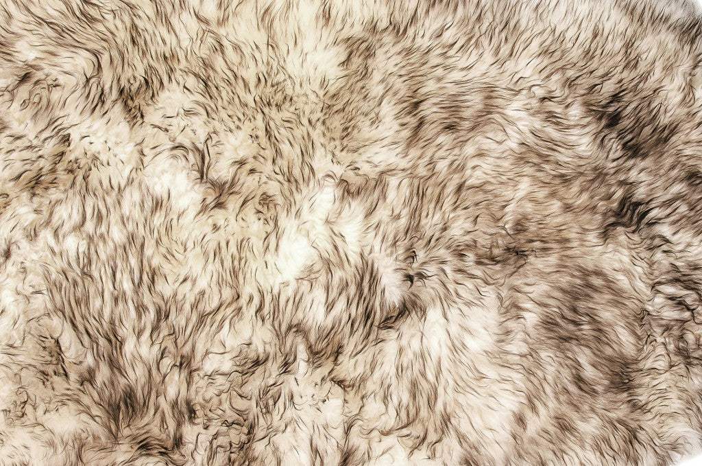 3' X 5' Brown Ombre Natural Sheepskin Area Rug - Image 7