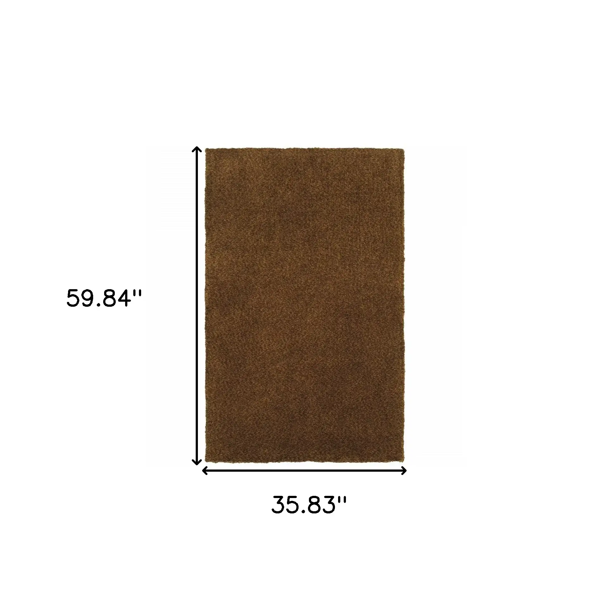 3' X 5' Brown Shag Tufted Handmade Stain Resistant Area Rug - Image 3