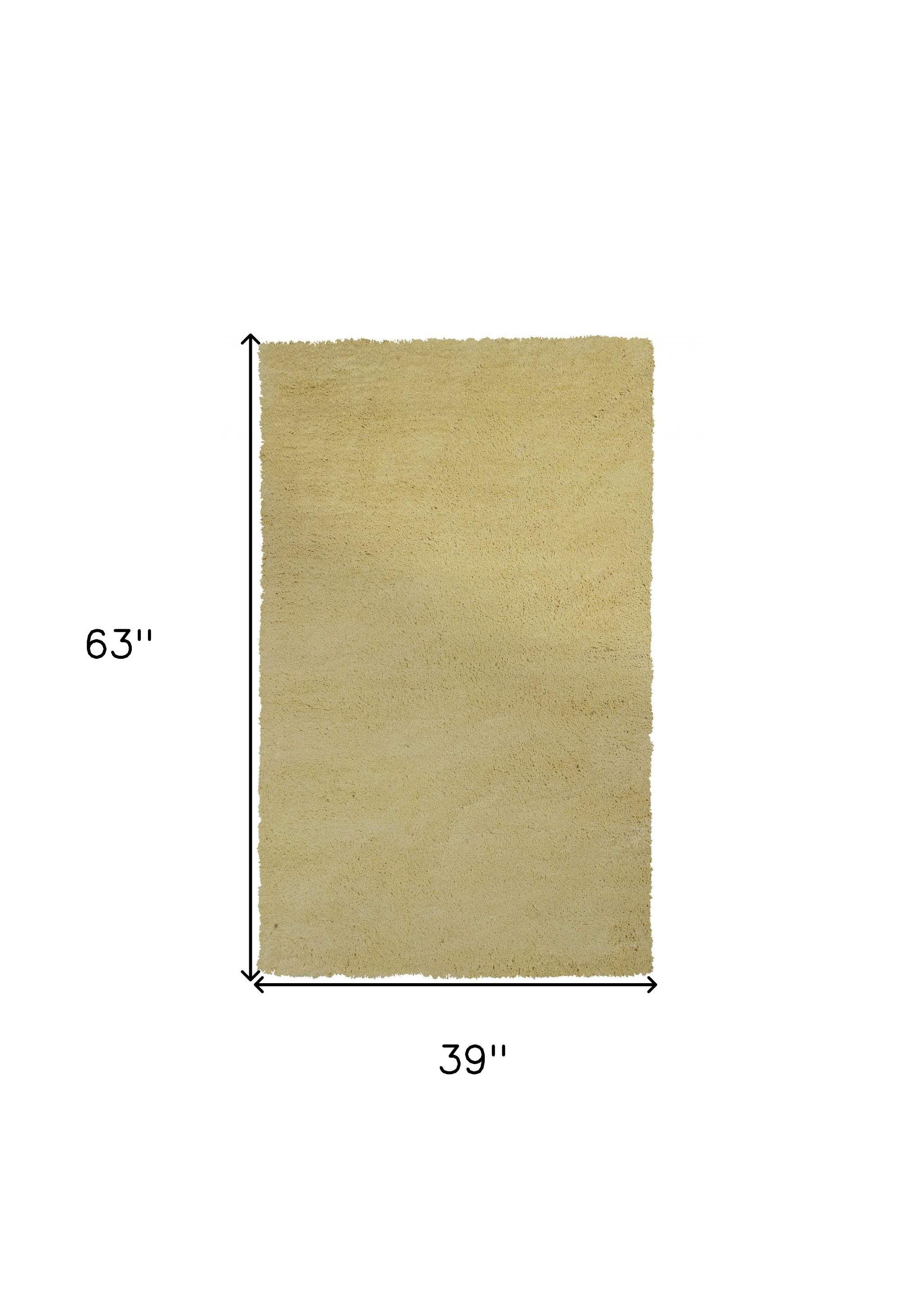 3' X 5' Canary Yellow Indoor Shag Rug - Image 3
