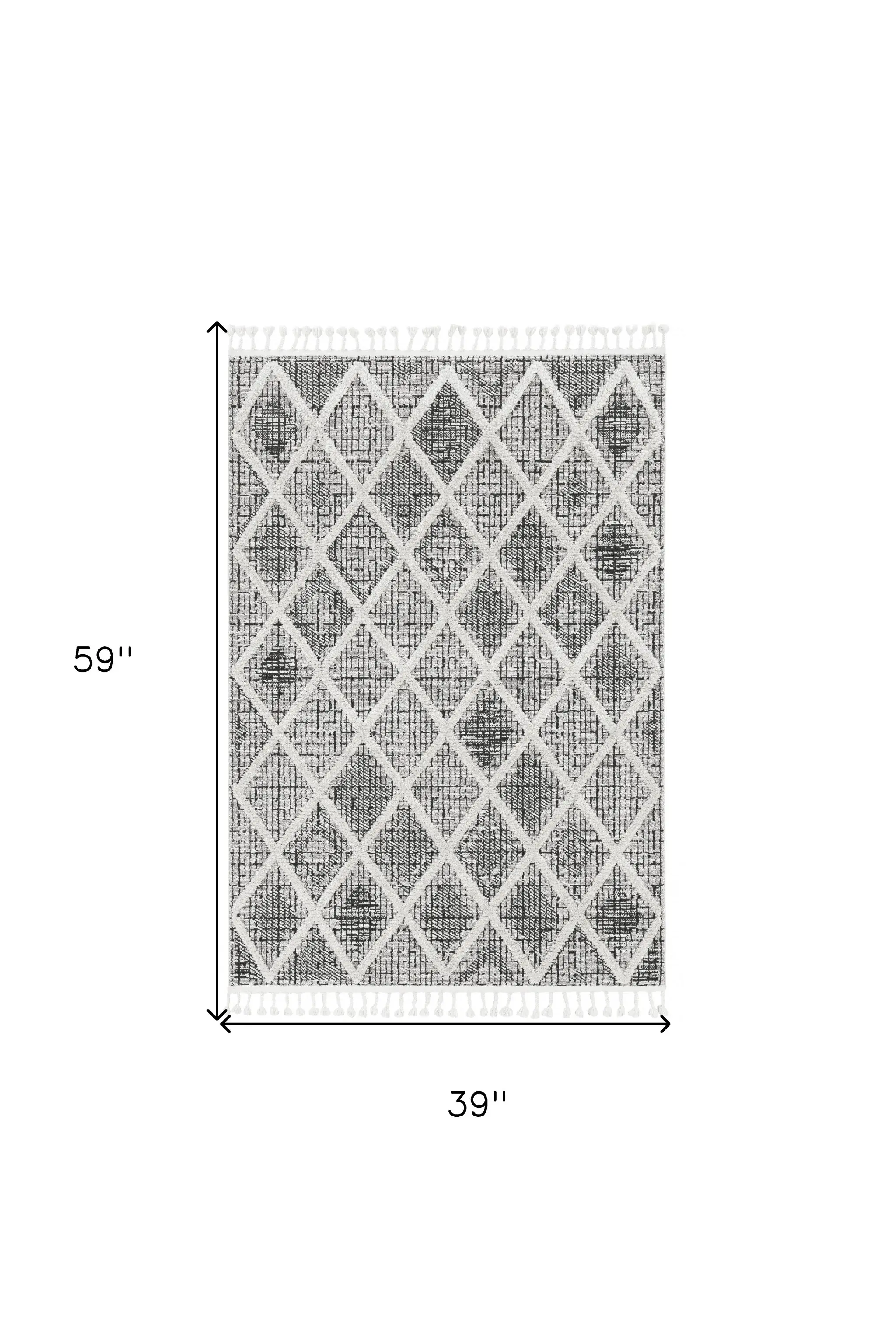 3' X 5' Charcoal Geometric Area Rug - Image 3