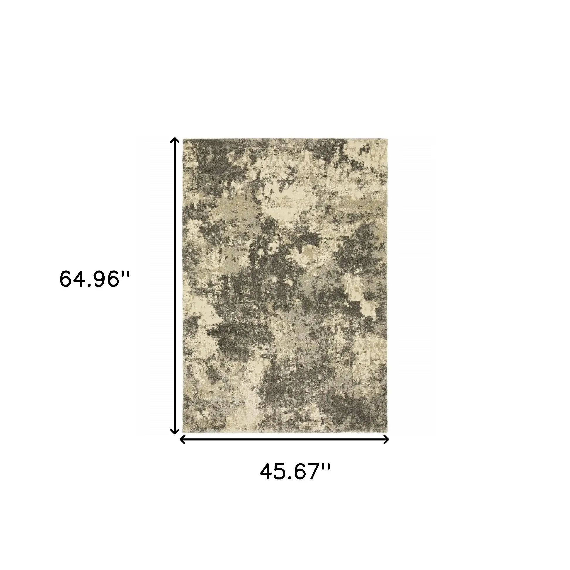 3' X 5' Charcoal Grey Beige And Tan Abstract Power Loom Stain Resistant Area Rug - Image 3