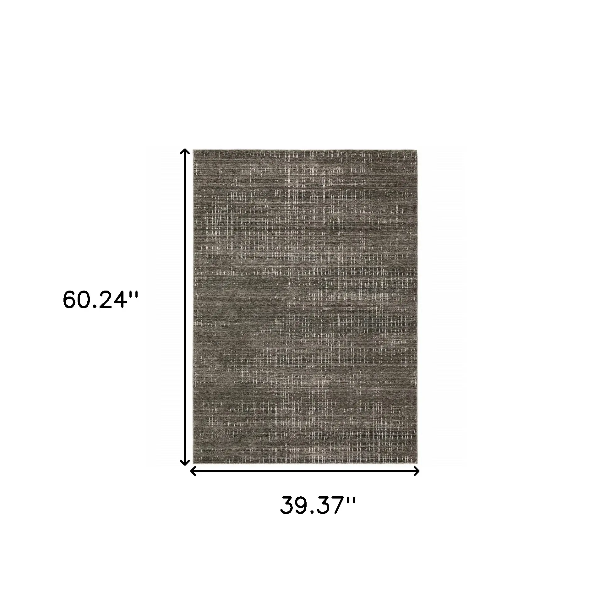 3' X 5' Charcoal Grey Grey Ivory Tan And Brown Abstract Power Loom Stain Resistant Area Rug - Image 3