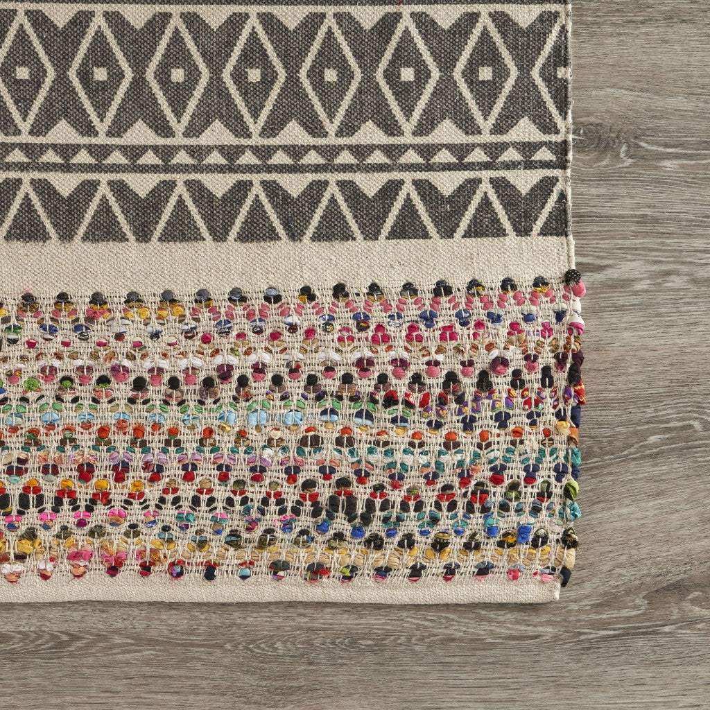 3' x 5' Colorful Traditional Chindi Area Rug - Image 7