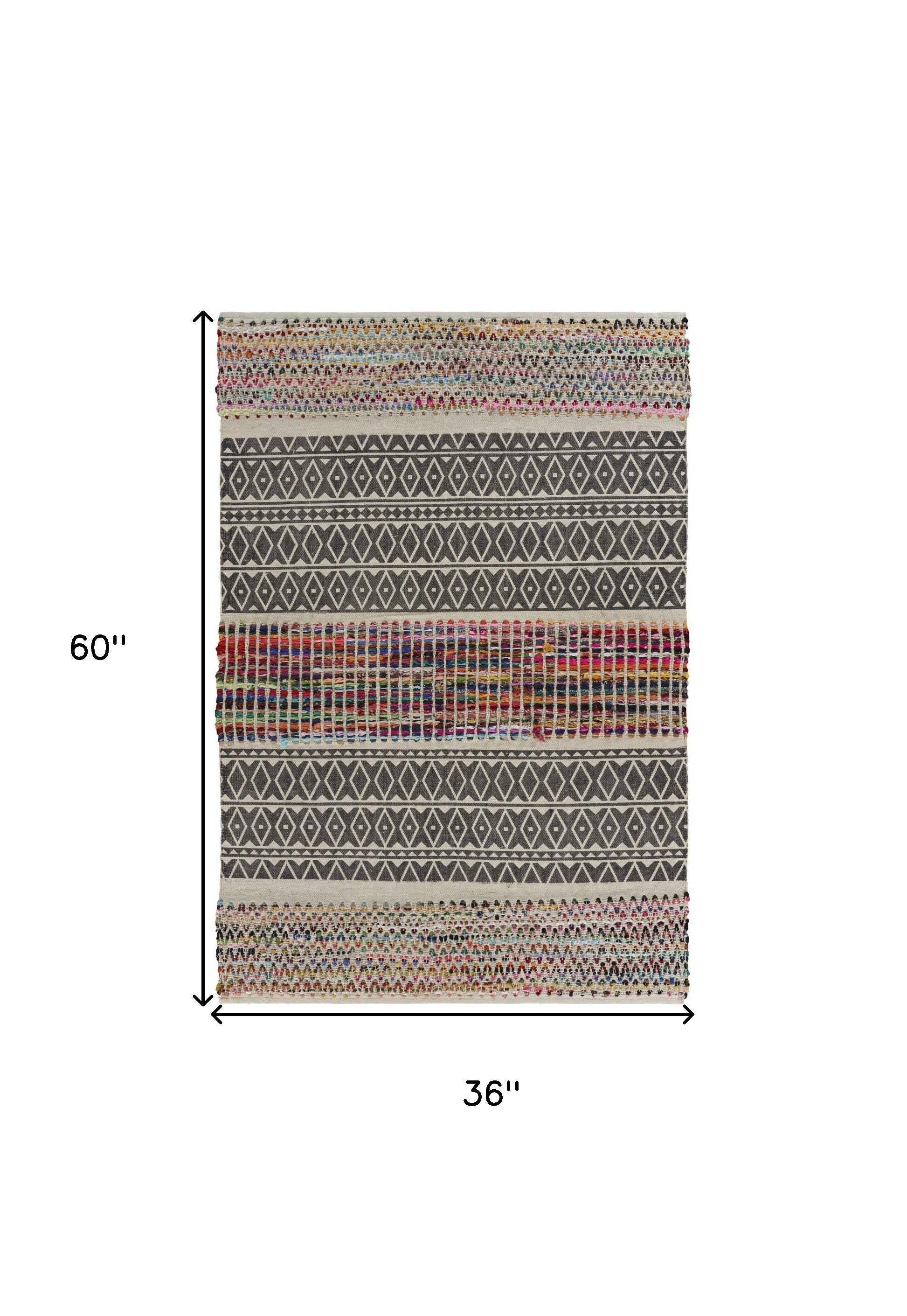 3' x 5' Colorful Traditional Chindi Area Rug - Image 8