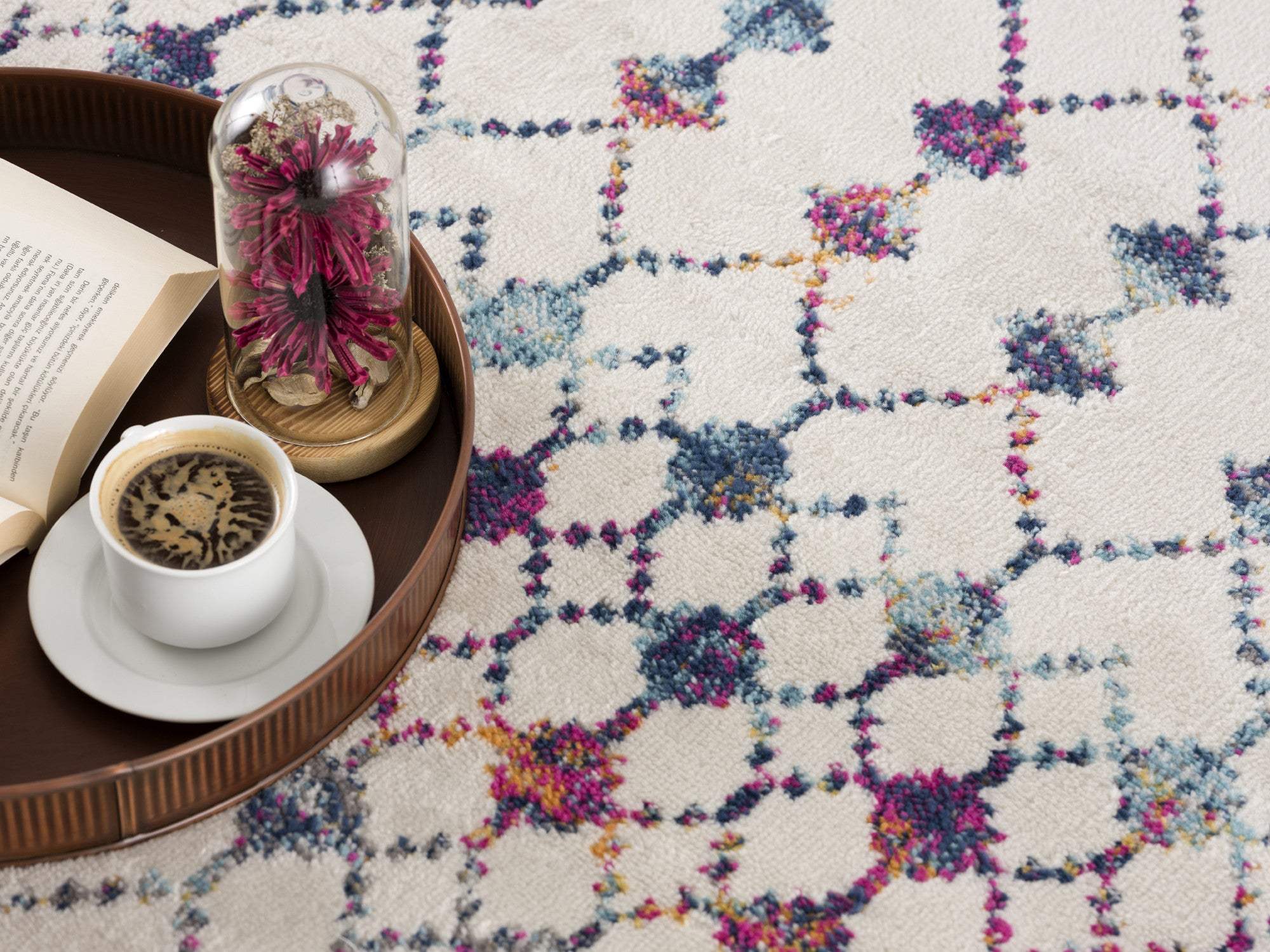 3' X 5' Cream Ikat Area Rug - Image 5