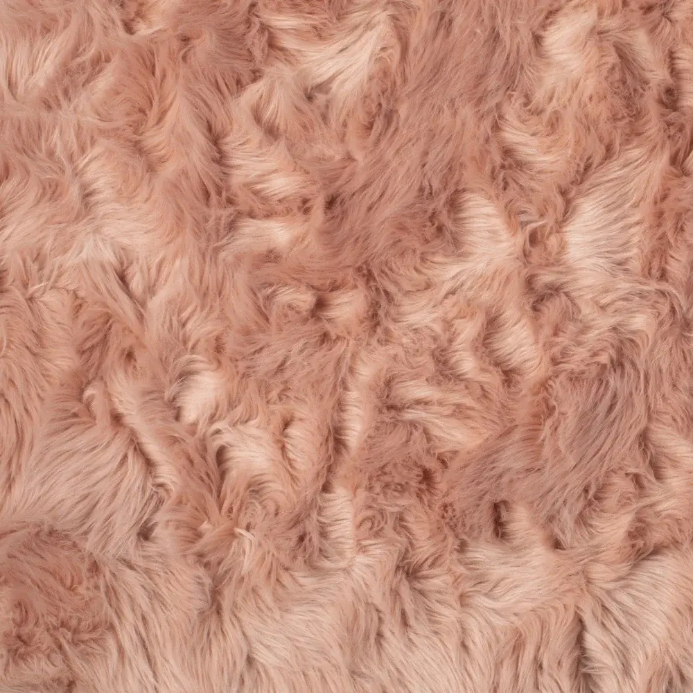 3' X 5' Dusty Rose Faux Fur Non Skid Area Rug - Image 4